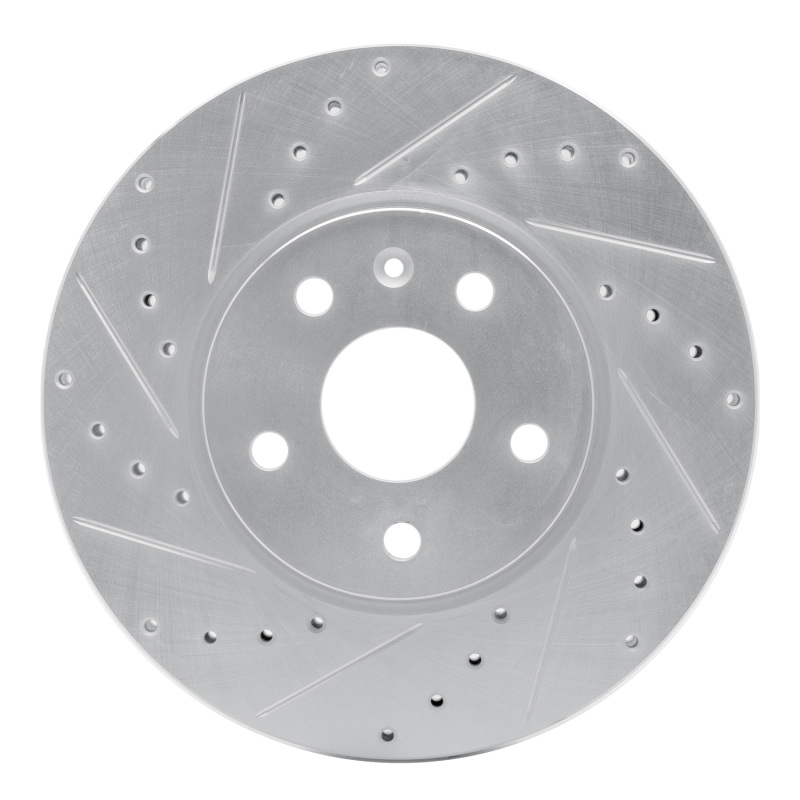 Buick ALLURE Brake Rotor (1) - Front Left - R1 Concepts - Drilled & Slotted - Silver - `10-`25
